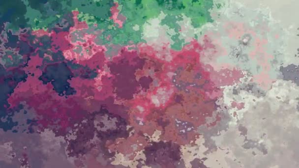 抽象アニメーション Twinking ステンド グラス背景シームレス ループ ビデオ 水彩斑点効果 エメラルド グリーン藤色ピンク ベージュ — ストック動画
