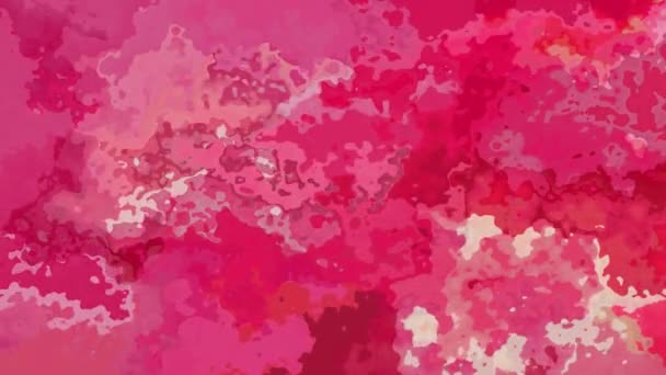 抽象アニメーション Twinking 背景シームレス ループ ビデオ 水彩斑点効果 ホット ピンク マゼンタ赤藤色フクシア色のステンド グラス — ストック動画