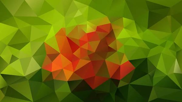 不規則な多角形ベクトル抽象的な背景 三角形の低ポリ パターン 秋の紅葉色の自然の緑とオレンジ色再 — ストックベクタ
