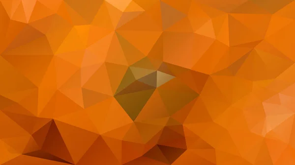 抽象的な不規則な多角形の背景 三角形の低ポリ パターン 秋カボチャ オレンジ色と緑の色をベクトルします — ストックベクタ