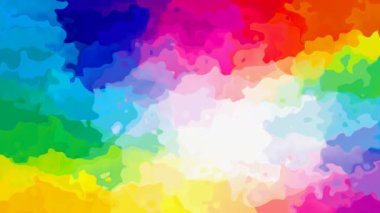arka plan sorunsuz döngü videosu - lekeli Soyut animasyon twinking suluboya splotch etkisi - tam renkli spektrum gökkuşağı - mavi, pembe, kırmızı, turuncu, sarı, yeşil, mor