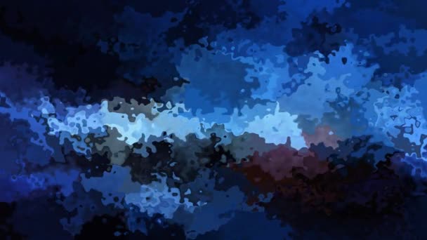 抽象アニメーション Twinking ステンド背景シームレス ループ ビデオ 水彩斑点効果 色の濃い青 — ストック動画