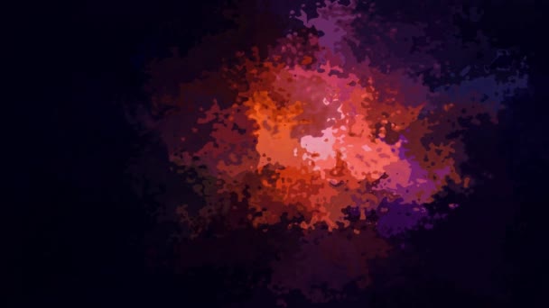 抽象アニメーション Twinking ステンド背景シームレス ループ ビデオ 水彩斑点効果 色ピンク オレンジ パープル ダーク — ストック動画