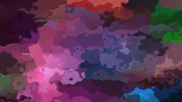 抽象アニメーション Twinking ステンド背景シームレス ループ ビデオ 水彩斑点効果 色ピンクのバラ紫藤色緑 — ストック動画