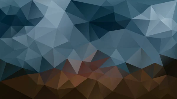 抽象的な不規則な多角形の背景 三角形の低ポリ パターン 暗い藍夜の青と茶色の色をベクトルします — ストックベクタ