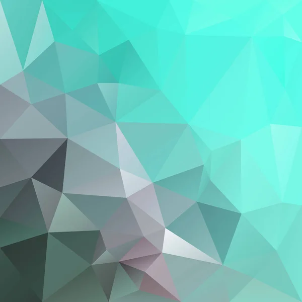抽象的な不規則な多角形の背景 三角形の低ポリ パターン 緑シアン ブルーラグーン アクア色をベクトルします — ストックベクタ