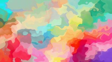 sulu boya splotch etkisi - tatlı pastel tam renk tayfı - pembe, kırmızı, mavi, mor, yeşil, sarı ve turuncu arka plan sorunsuz döngü video - lekeli Soyut animasyon twinking