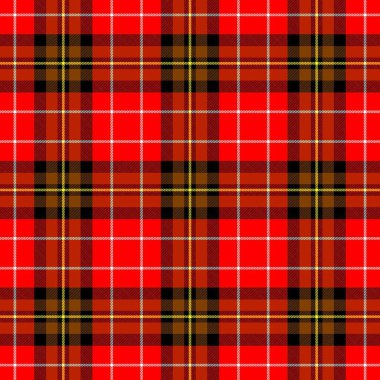 Checked elmas tartan ekose viski İskoç eteği kumaş Dikişsiz desen doku arka plan - kırmızı, siyah, beyaz ve sarı renk