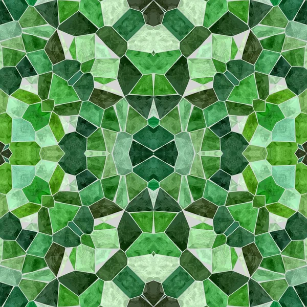 Mosaic Kaleidoscope Seamless Pattern Texture Background Emerald Green Color Colored — Stock Photo, Image