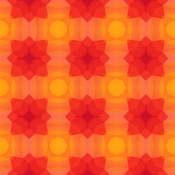 Mosaico Caleidoscópio Sem Costura Fundo Textura Padrão Vibrante Vermelho Laranja — Fotografia de Stock