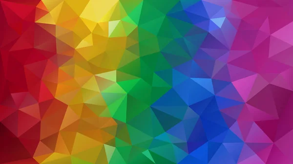 ベクトル抽象的な不規則な多角形の背景 三角形の低ポリ パターン レインボー カラー スペクトル縦ストライプ — ストックベクタ