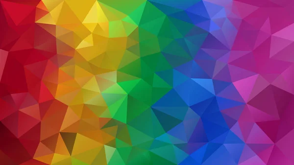 ベクトル抽象的な不規則な多角形の背景 三角形の低ポリ パターン ネオン フルカラー スペクトル虹縦ストライプ — ストックベクタ