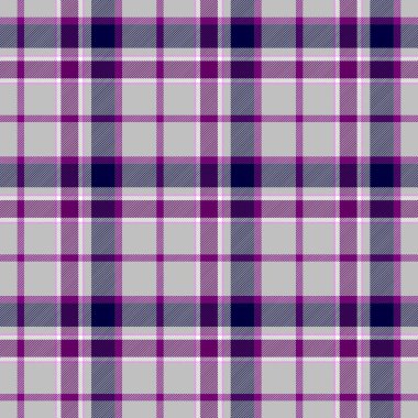 Checked elmas tartan ekose viski İskoç eteği kumaş Dikişsiz desen doku arka plan - gri renk, gri, mor, mor ve beyaz