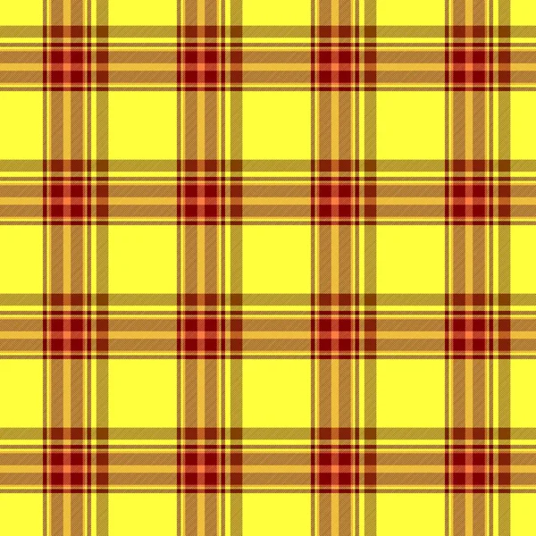 Checked diamond tartan plaid scotch kilt fabric seamless pattern texture background - color hightlight yellow, orange and brown — Stock Photo, Image