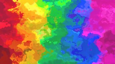 Soyut animasyon twinging lekeli arka plan sorunsuz döngü video - suluboya splotch etkisi - canlı gökkuşağı tam renk tayfı - Eflatun, pembe, kırmızı, turuncu, sarı, yeşil, mavi, menekşe, mor