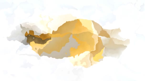 비디오 수채화 Splotch 화이트 노란색 스테인드 애니메이션된 Twinking — 비디오