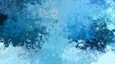arka plan sorunsuz döngü video - suluboya splotch etkisi - buzlu kış mavi gökyüzü rengi lekeli Soyut animasyon twinking