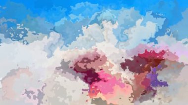 arka plan sorunsuz döngü video - suluboya splotch etkisi - gökyüzü mavi beyaz gri bej Fildişi bulut Pembe Leylak rengi kestane rengi lekeli Soyut animasyon twinking