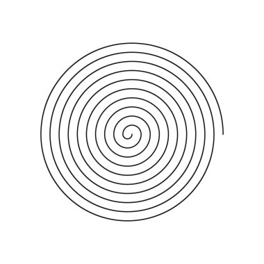 vector simple line art linear spiral icon - black and white clipart