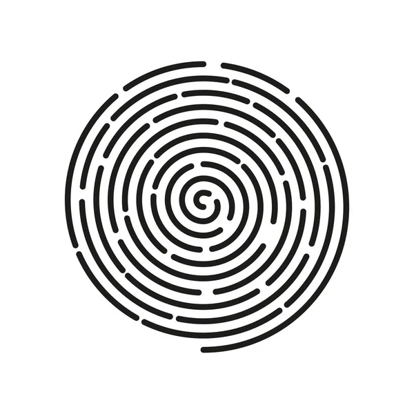 Vector Línea Simple Arte Espiral Lineal Icono Huella Digital Blanco — Archivo Imágenes Vectoriales
