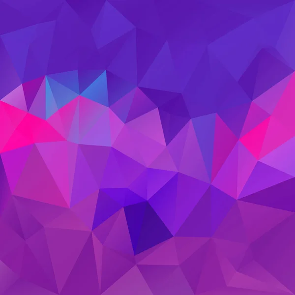 ベクトル抽象的な不規則な多角形正方形の背景 三角形の低ポリ パターン トレンディな紫バイオレット ピンク ブルー フクシア色 — ストックベクタ