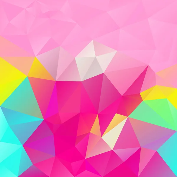 ベクトル抽象的な不規則な多角形正方形背景 三角形の低ポリ パターン トレンディなホット ピンク シアン マゼンタ 青の色 — ストックベクタ
