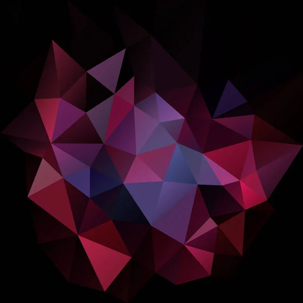 ベクトル抽象的な不規則な多角形正方形背景 三角形の低ポリ パターン 黒暗い紫ウルトラ バイオレット ブルゴーニュ赤マルーン色 — ストックベクタ