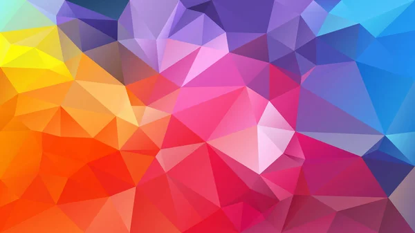 ベクトル不規則な多角形の抽象的な背景 三角形の低ポリ パターン ネオン フルスペクトル マルチ色の虹 — ストックベクタ