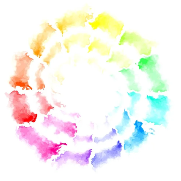 Abstract gekleurd patroon textuur vierkante achtergrond volledige kleuren spectrum - moderne schilderijen kunst - aquarel splotch regenboogeffect — Stockfoto