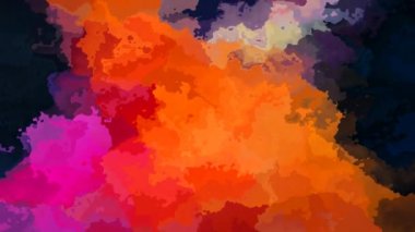 animasyon soyut pırıltı lekeli arka plan sorunsuz döngü video - suluboya splotch etkisi - neon Turuncu pembe Pembe mor siyah renk