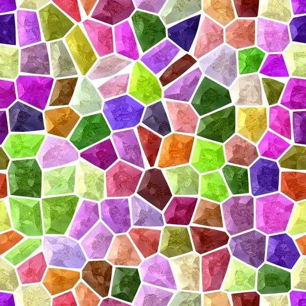 Oppervlakte grond marmeren mozaïek patroon naadloze achtergrond met witte specie - volledige kleurenspectrum - roze, paars, groen, blauw, oranje, geel, rood, bruin — Stockfoto