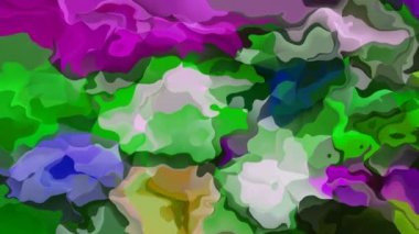 Soyut animasyonlu pırıltı lekeli arka plan Dikişsiz döngü video-suluboya leke etkisi-taze bahar renk-yeşil, mor, Fuşya, pembe, sarı