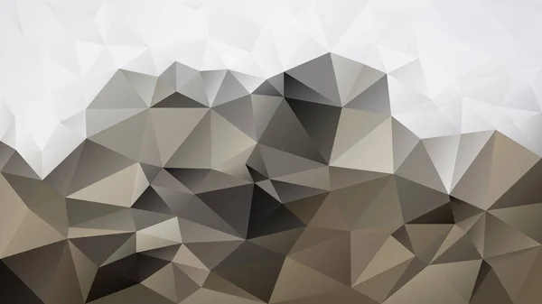 ベクトル抽象不規則なポリゴンの背景-三角形の低ポリパターン-ブラウンベージュグレーホワイトカラーグラデーション — ストックベクタ
