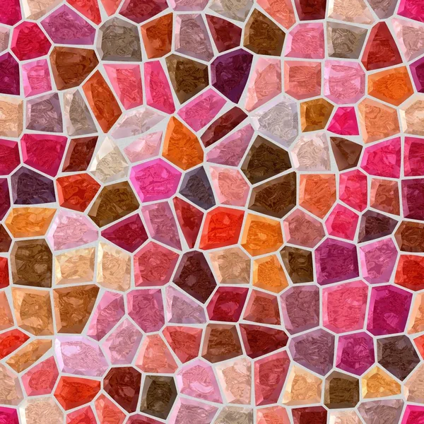 表面地板大理石马赛克图案无缝背景与灰色灌浆 - 红色，粉红色，栗色，淡紫色，棕色 — 图库照片