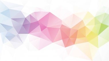 vektör soyut düzensiz poligon arka plan - üçgen düşük poli desen - Açık pastel tam spektrumlu çok renkli gökkuşağı şerit