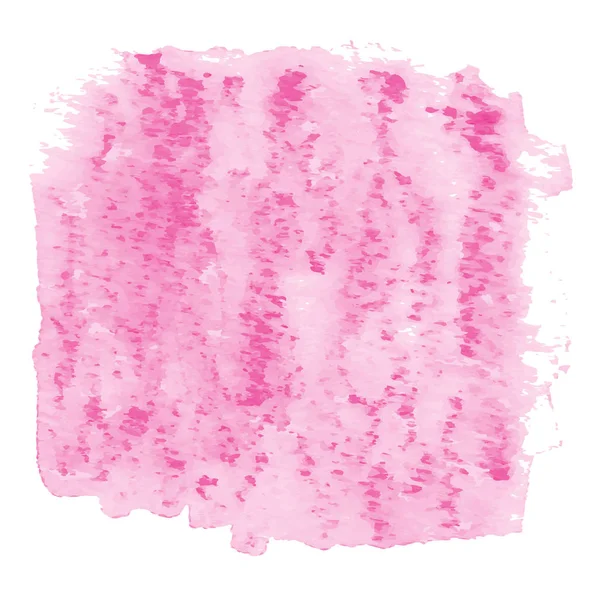 Pintura de acuarela abstracta pintada a mano vector - mancha de color rosa lindo aislado sobre fondo blanco — Vector de stock