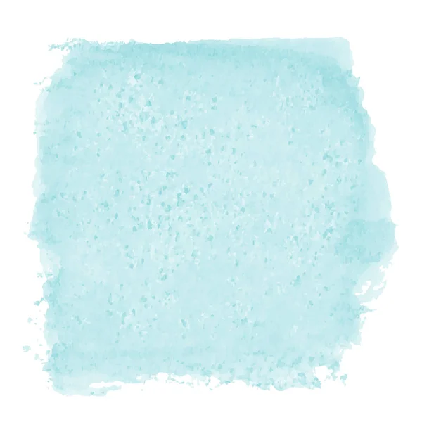 Vektor handmålade abstrakt akvarellmålning-söt turkost blå grön färgad fläck isolerad på vit bakgrund — Stock vektor