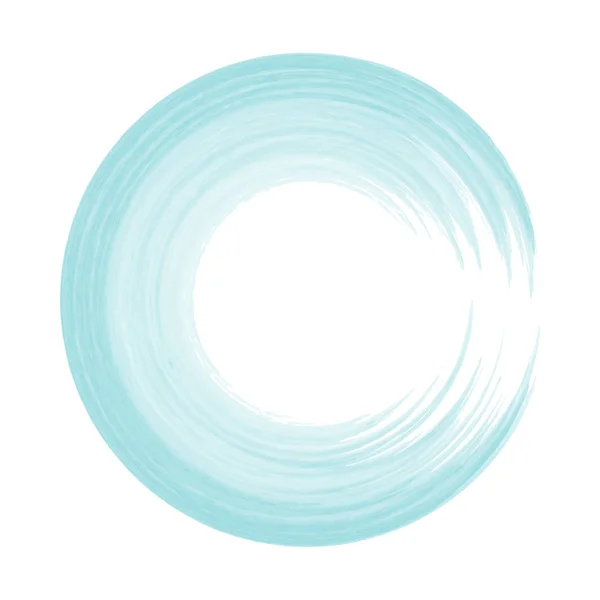 Vektor handmålade abstrakt akvarellmålning-söt turkos blå grön färgad ring isolerad på vit bakgrund — Stock vektor