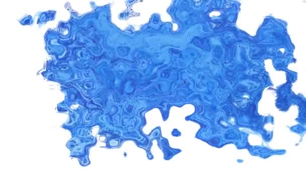 抽象的なアニメーションのきらめく染色された背景シームレスなループビデオ 水彩画の斑点効果 インクミディアムブルーカラー — ストック動画