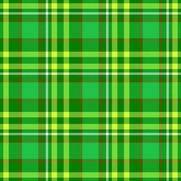 Verificado diamante tartan xadrez escocês kilt tecido sem costura pchecked diamante tartan xadrez escocês kilt tecido sem costura padrão textura fundo - cor verde, amarelo, vermelho e branco - Dia de São Patrício — Fotografia de Stock