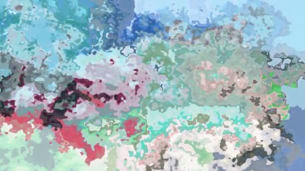 抽象的なアニメーションのきらめく染色された背景シームレスなループビデオ 水彩画の斑点効果 フルカラースペクトル モーブ — ストック動画
