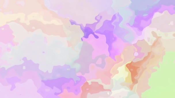 抽象的なアニメーションのきらめく染色された背景シームレスなループビデオ 水彩画の斑点効果 ユニコーンフルカラースペクトル ピンク オレンジ ベージュ — ストック動画