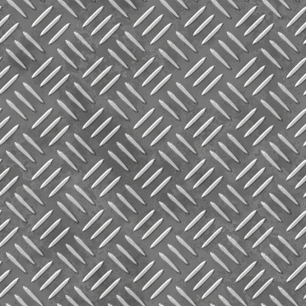 Foglio di metallo senza cuciture modello texture sfondo - lastra di diamante - colore grigio argento — Foto Stock