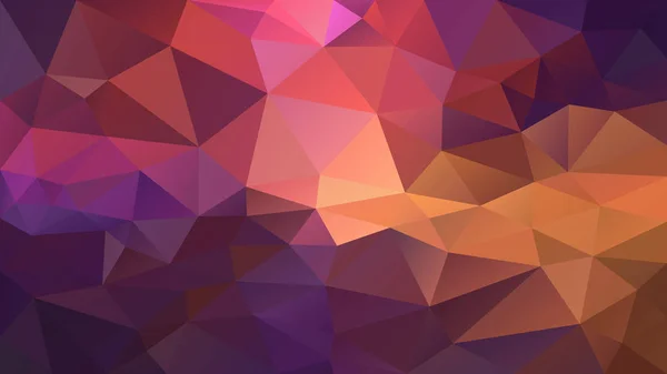 ベクトル抽象不規則ポリゴン背景 - 三角形低ポリパターン - ダークパープルバイオレットホットピンクマゼンタオレンジ色 — ストックベクタ