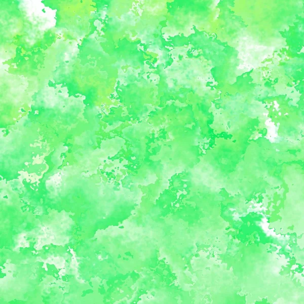 Abstracto manchado patrón textura cuadrado fondo neón resaltar color verde - arte de la pintura moderna - efecto splotch acuarela — Foto de Stock