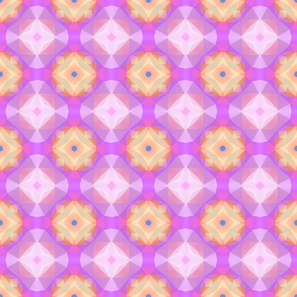 Mosaic kaleidoscope seamless pattern texture background - pink violet yellow orange pastel color — Stock Photo, Image