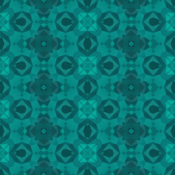 Mosaic kaleidoscope seamless pattern texture background - teal blue green color — Stock Photo, Image