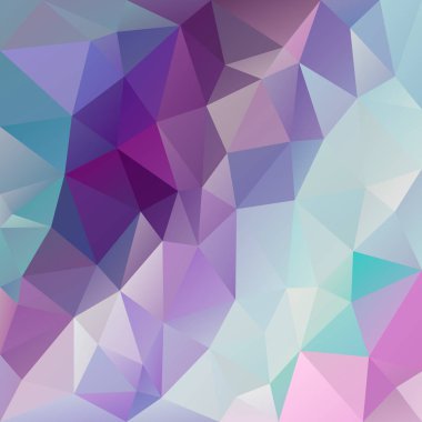 vektör soyut düzensiz poligon kare arka plan - üçgen düşük poli desen - soğuk mavi mor mor renk