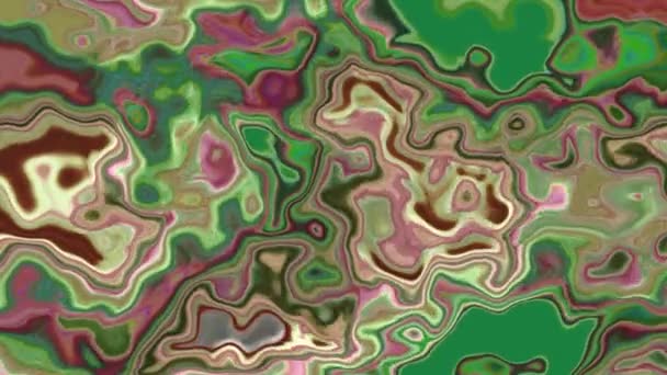 抽象的なアニメーションのきらめく染色された背景シームレスなループビデオ 水彩画の斑点効果 バーガンディ赤カーキグリーンカラー — ストック動画