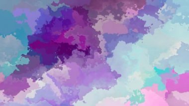 soyut animasyonlu twinkling lekeli arka plan dikişsiz döngü video - suluboya leke etkisi - mor mor lavanta turkuaz mavi renk